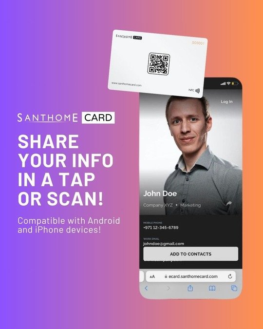 Santhome Card - Digital Business NFC Card - Black - Image 6