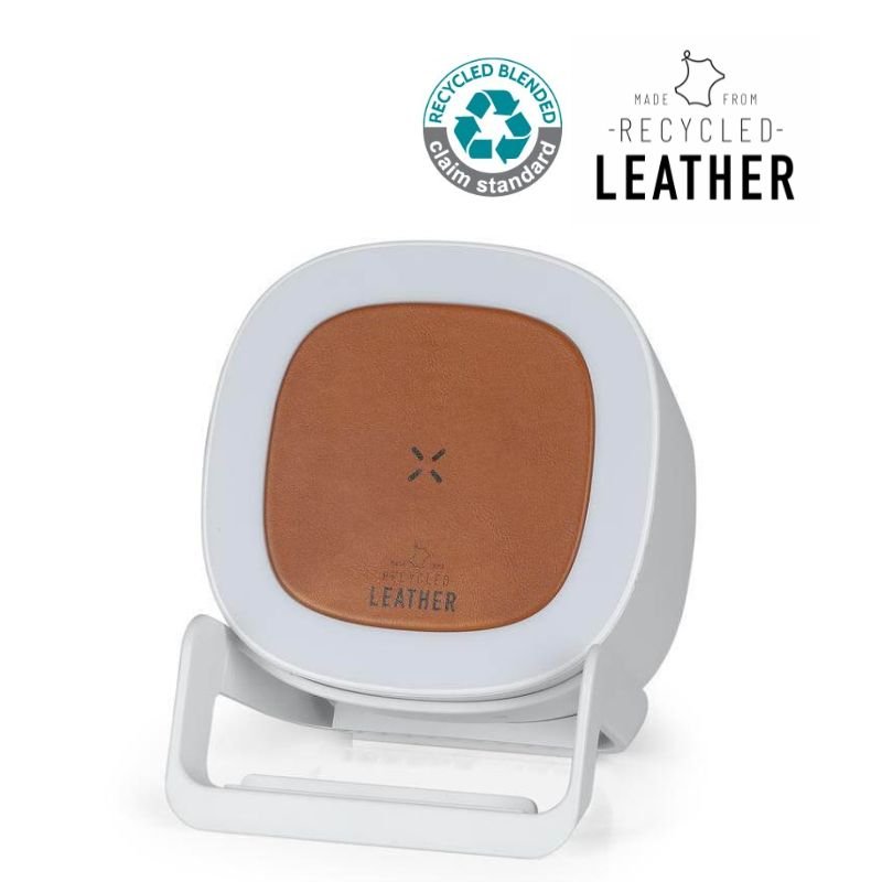 TASOVA @memorii Recycled 15W Wireless Charger Bluetooth Speaker White/Tan