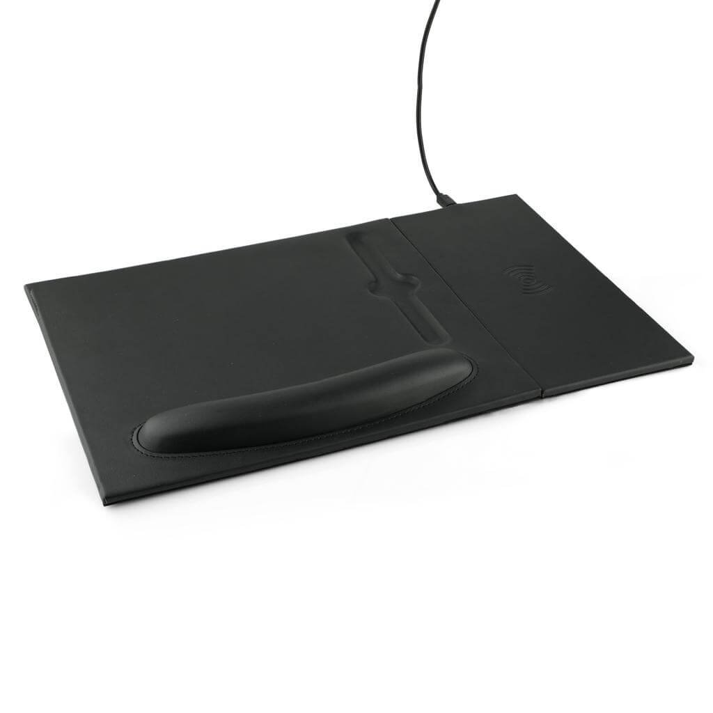 DOBERAN - @memorii 10W Wireless Charger PU Mouse Pad - Black - Image 2