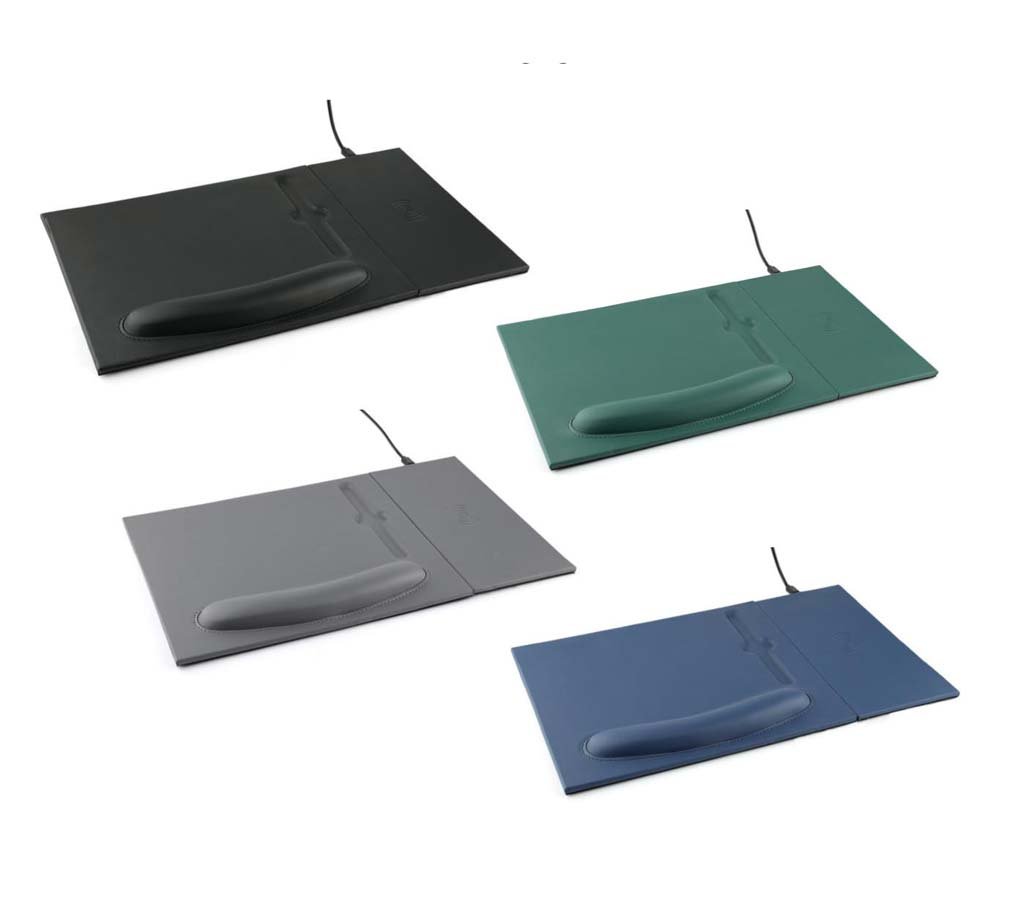 DOBERAN - @memorii 10W Wireless Charger PU Mouse Pad - Black - Image 6