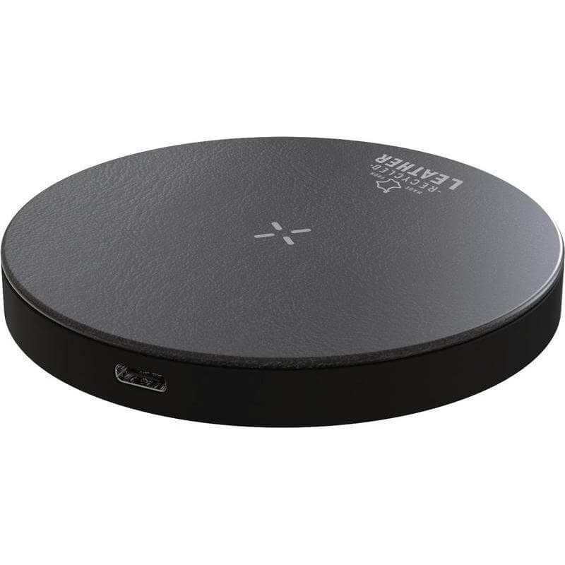ANZIO - Recycled Leather 15W Wireless Charger - Black - Image 2
