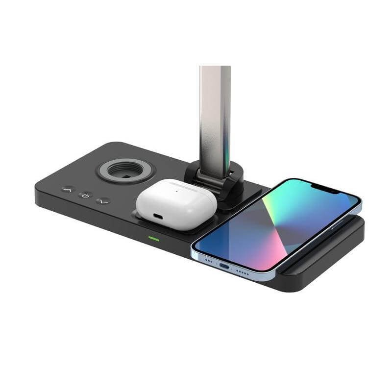 VELES - @memorii 3 in 1 Wireless Charger with Desk Lamp - Black - Image 3