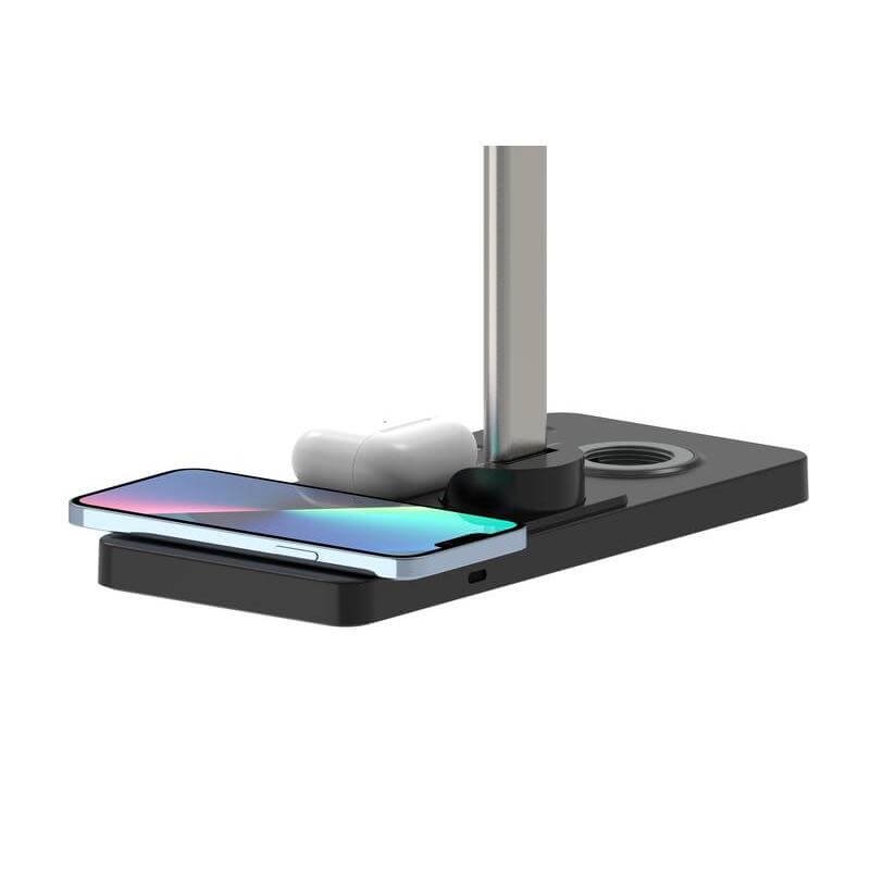 VELES - @memorii 3 in 1 Wireless Charger with Desk Lamp - Black - Image 5