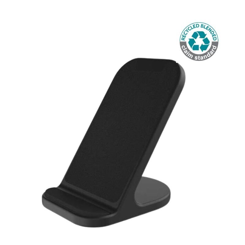 BASEL @memorii Recycled 10W Wireless Charger Phone Stand Black
