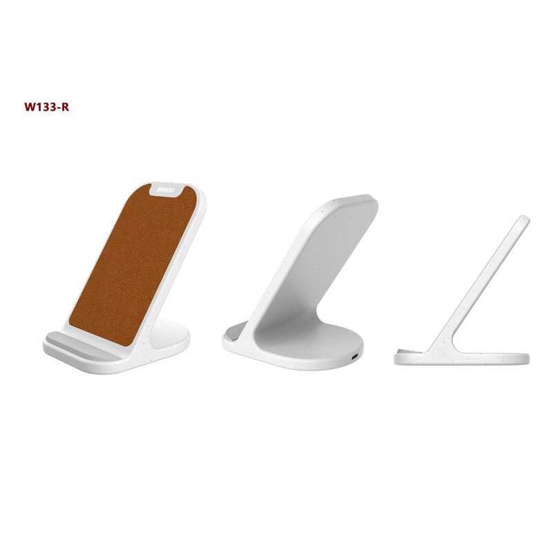 BASEL - @memorii Recycled 10W Wireless Charger Phone Stand - White - Image 5