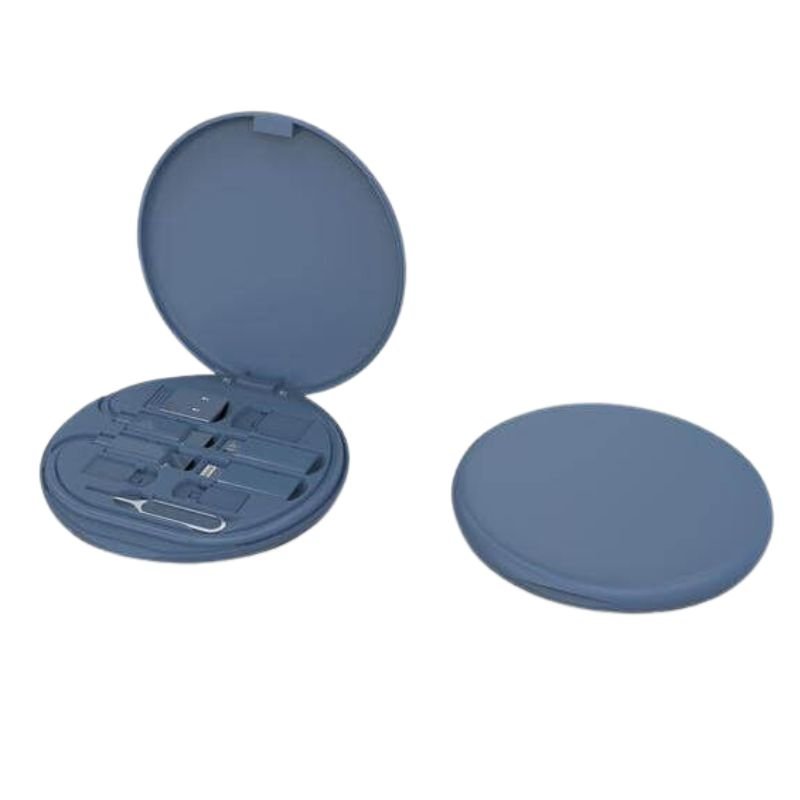 OSLO - @memorii Recycled 15W Wireless Charger Multi - Cable Set - Blue - Image 2