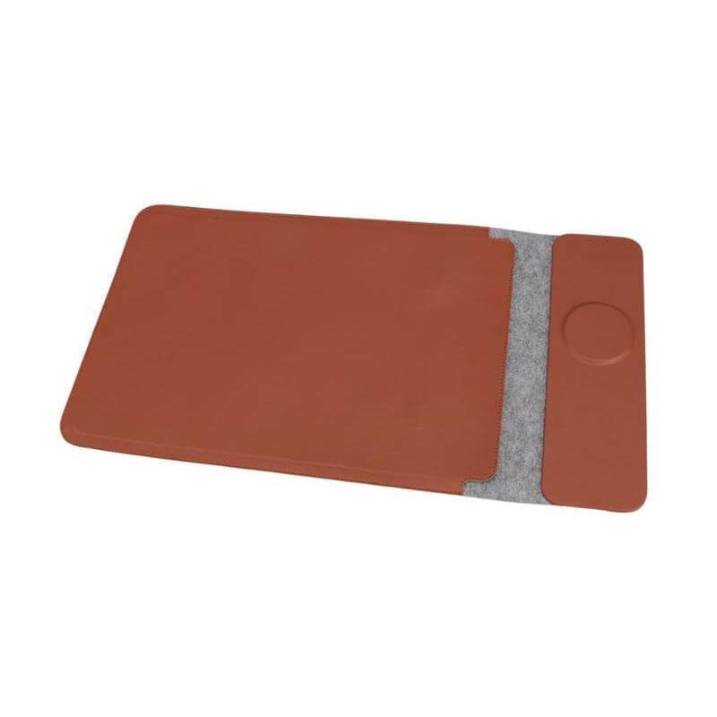 CAMDEN - Giftology 14" Felt Laptop Sleeve With 15W Magnetic Charger - Tan - Image 4