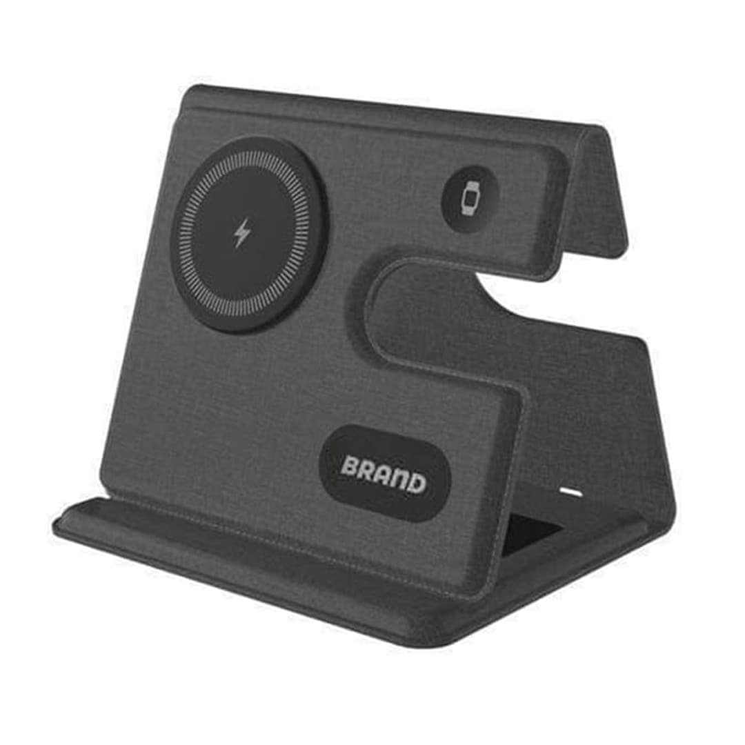 PLANA - CHANGE ZERO Recycled 3-in-1 Wireless Charger Station - Black - Image 2
