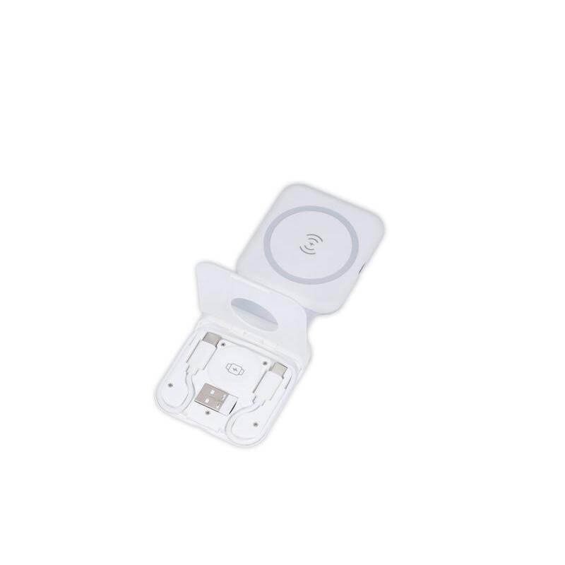TURIN - @memorii Foldable Wireless Charger and Multicable Set - White - Image 2