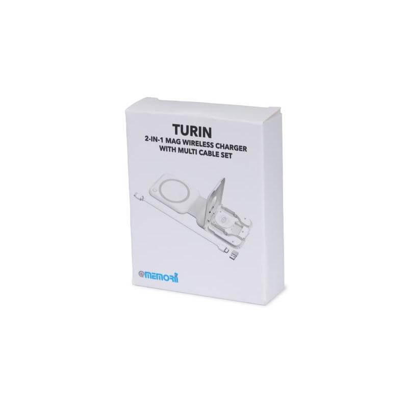 TURIN - @memorii Foldable Wireless Charger and Multicable Set - White - Image 4