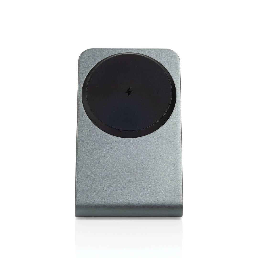 TERRA aluminum 15W magnetic wireless charging phone stand - Grey - Image 5