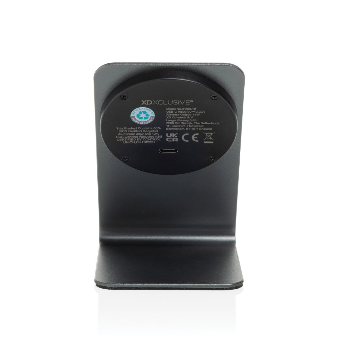TERRA aluminum 15W magnetic wireless charging phone stand - Grey - Image 6