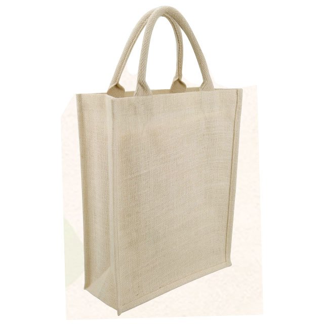 Eco-neutral Jute Shopping Bag Vertical White