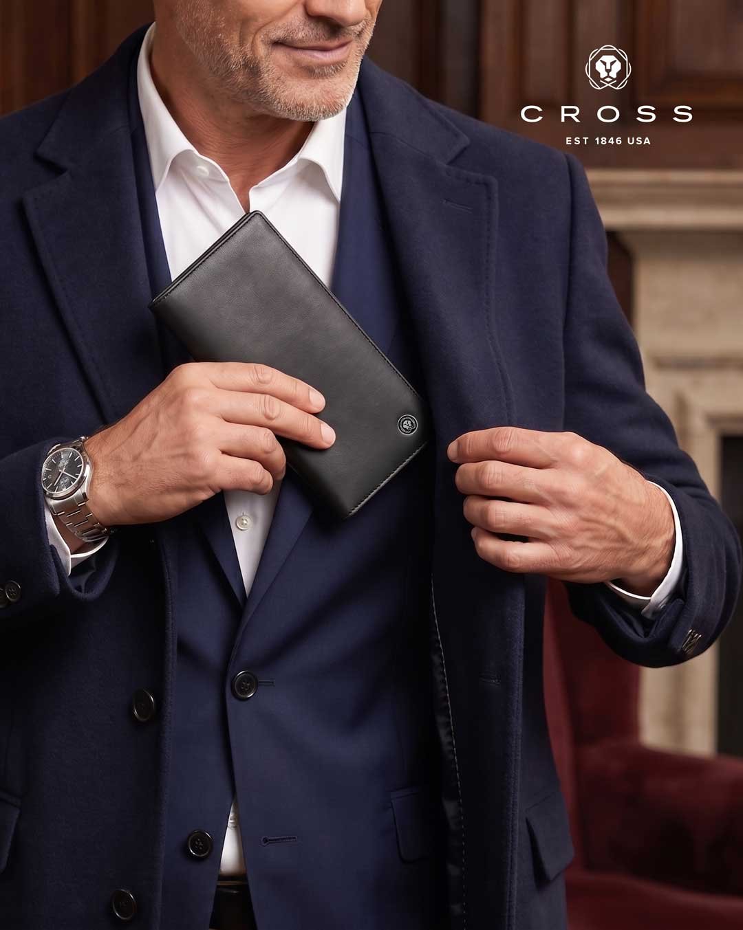CROSS Soft Grain Leather 12CC Longcoat Wallet - Black - Image 6