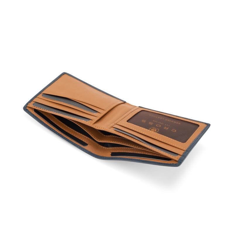 CROSS Soft Grain Leather Two-Tone 8CC Bifold Wallet - Blue/Mocha - Image 5