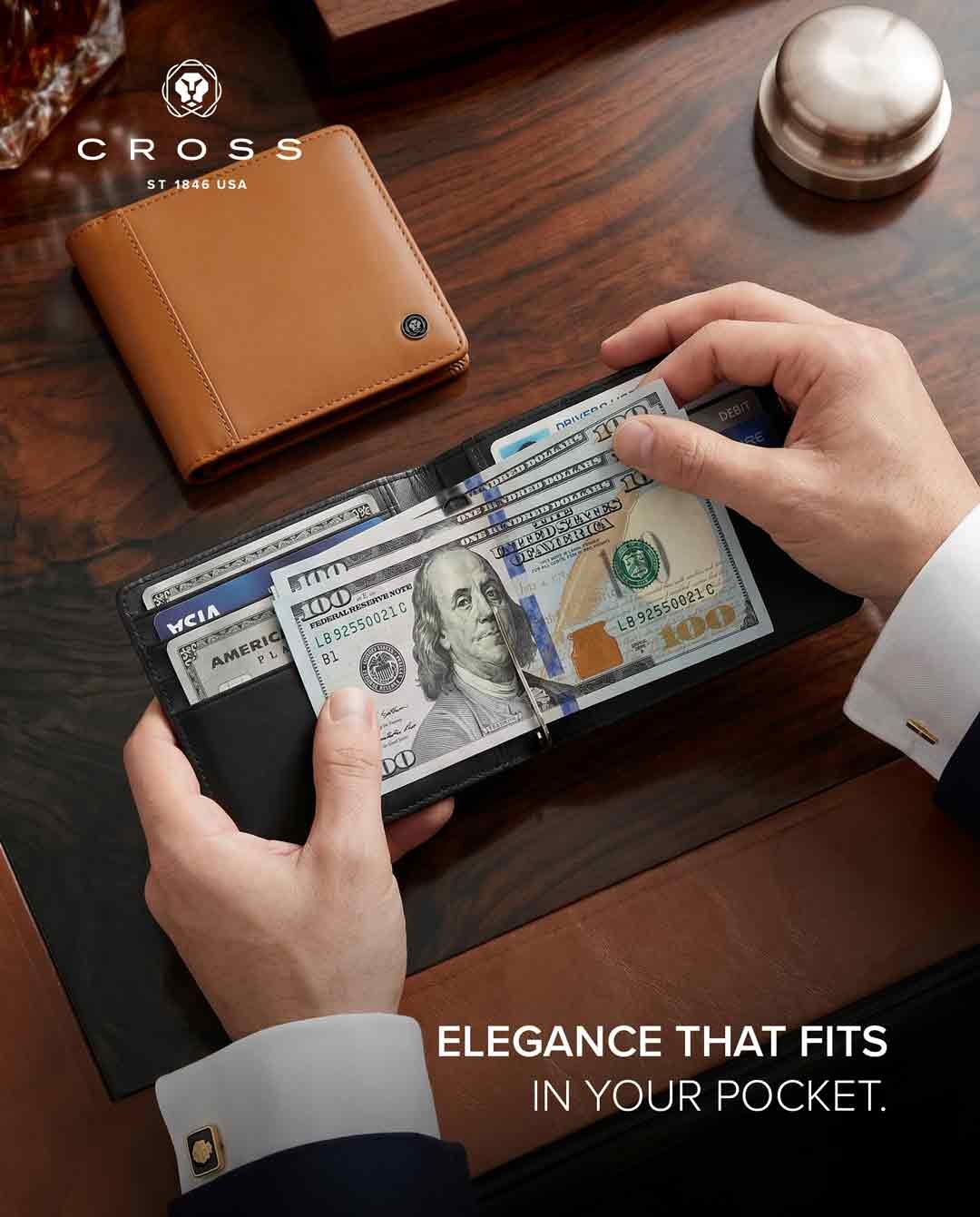 CROSS Leather Clip Wallet - Mocha - Image 6