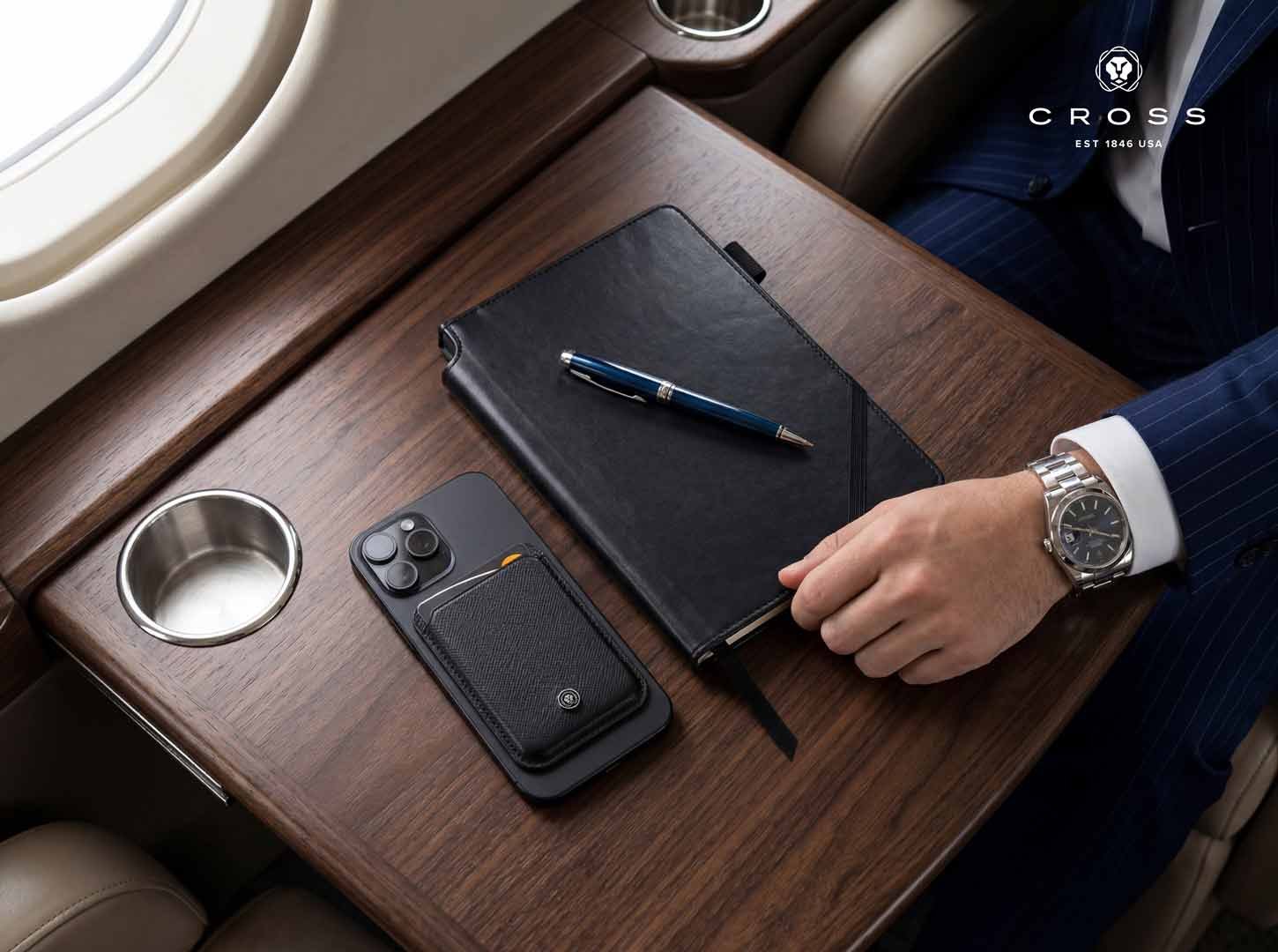 CROSS Saffiano Leather Magnetic Cardholder - Black - Image 6