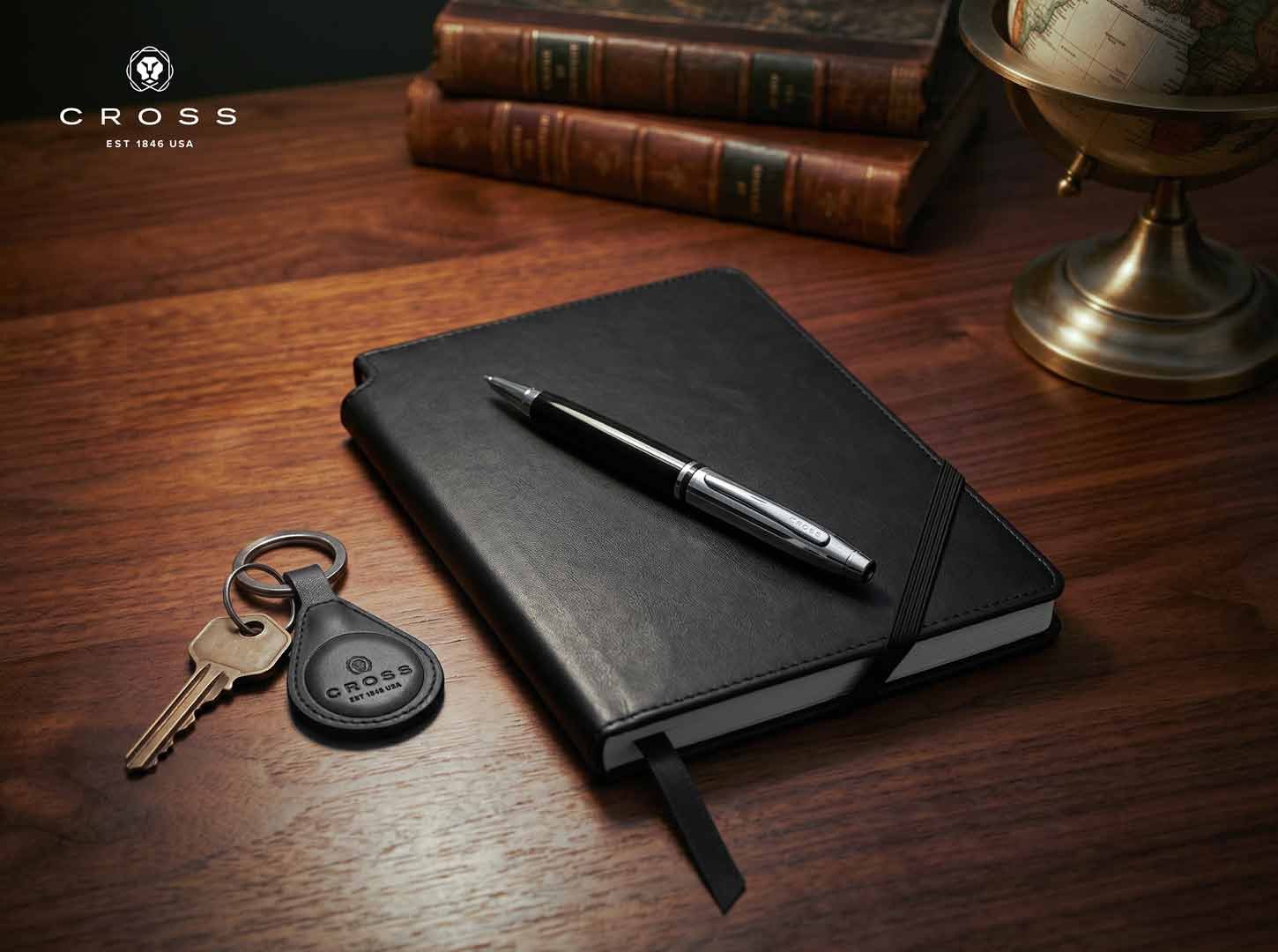 CROSS Leather Airtag Key Ring - Black - Image 3