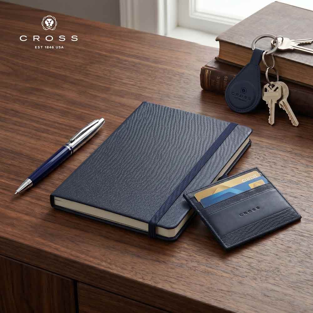 CROSS Leather Airtag Key Ring - Blue - Image 3