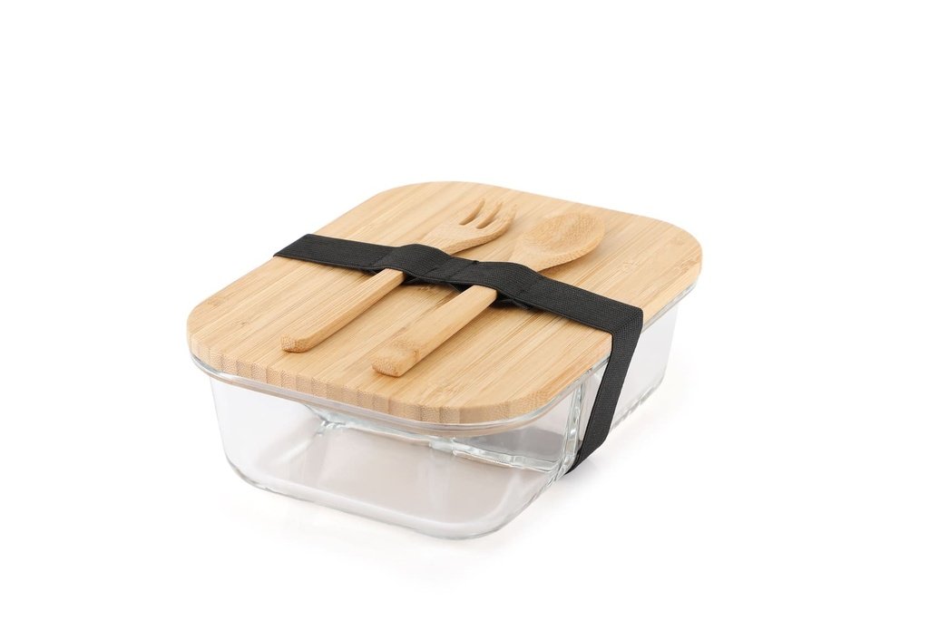 CORNETO Hans Larsen Glass Lunch Box with Bamboo Cutlery