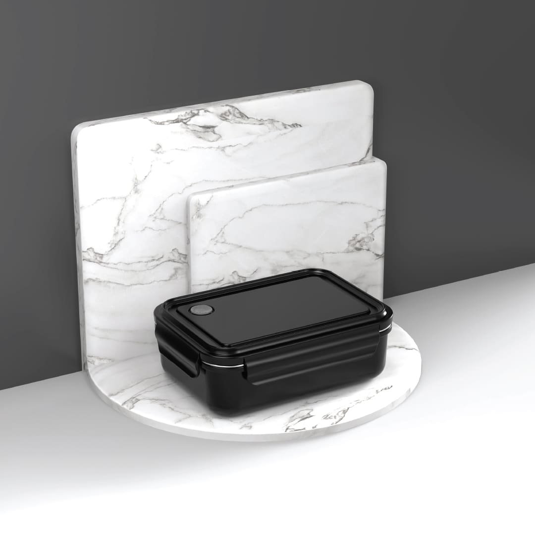 BERGEN - Hans Larsen Stainless Steel Lunch Box - 800ml - Black - Image 5