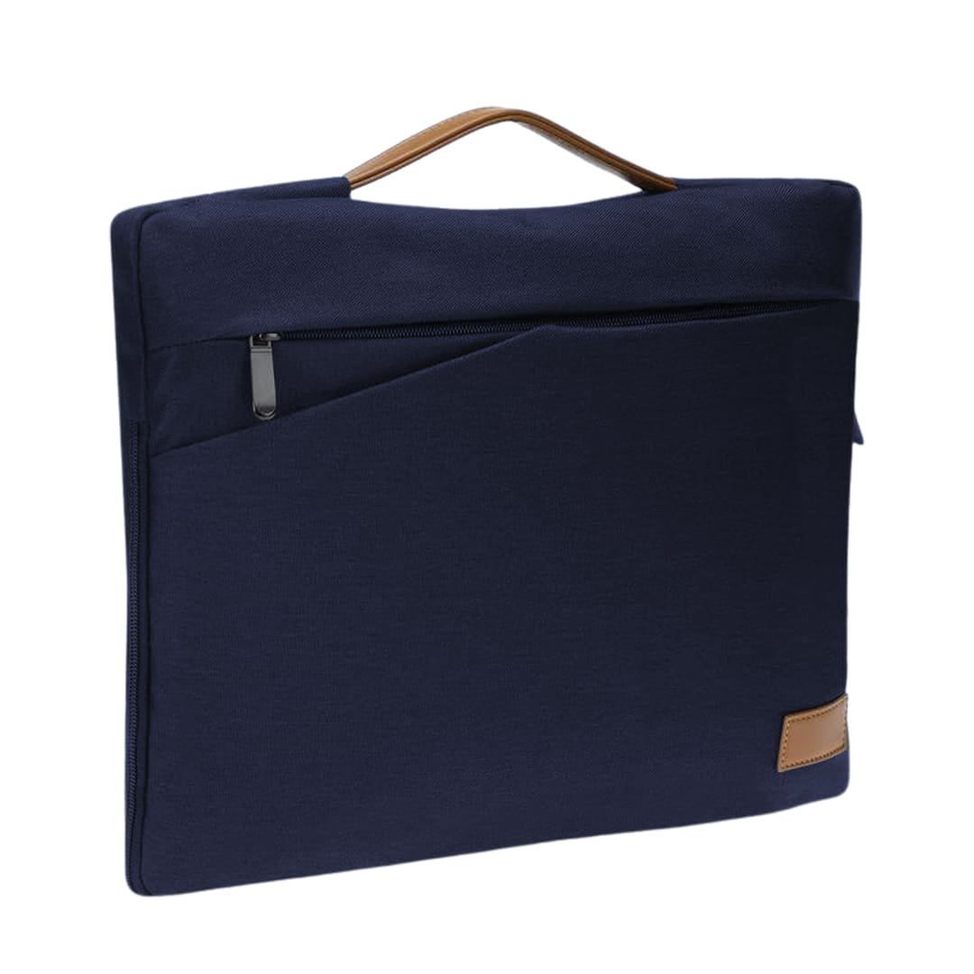 SALCEA - Santhome® 15" Laptop Sleeve - Navy Blue/Tan - Image 6