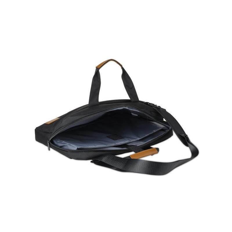 SLOTEN - Santhome® 15" Laptop Bag - Black/Tan - Image 6