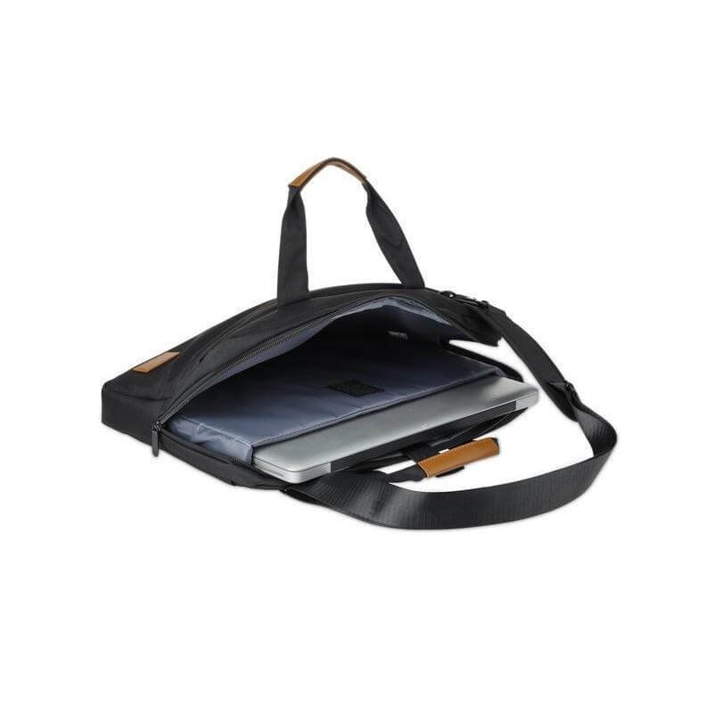 SLOTEN - Santhome® 15" Laptop Bag - Black/Tan - Image 5