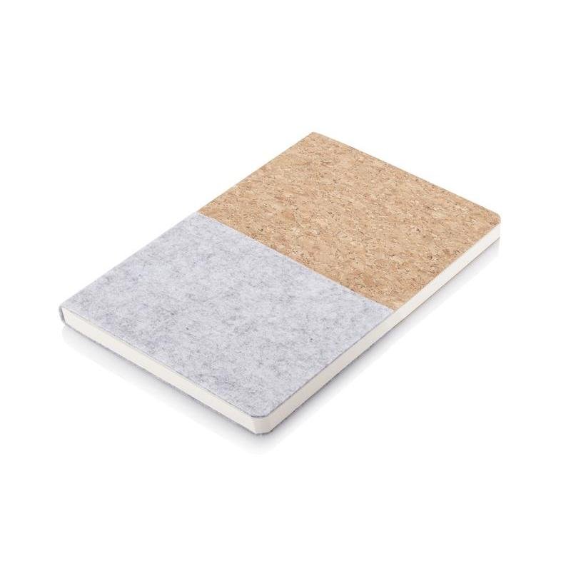 TROSA - eco-neutral Recycled Felt & Cork Soft Cover Notebook - Image 3