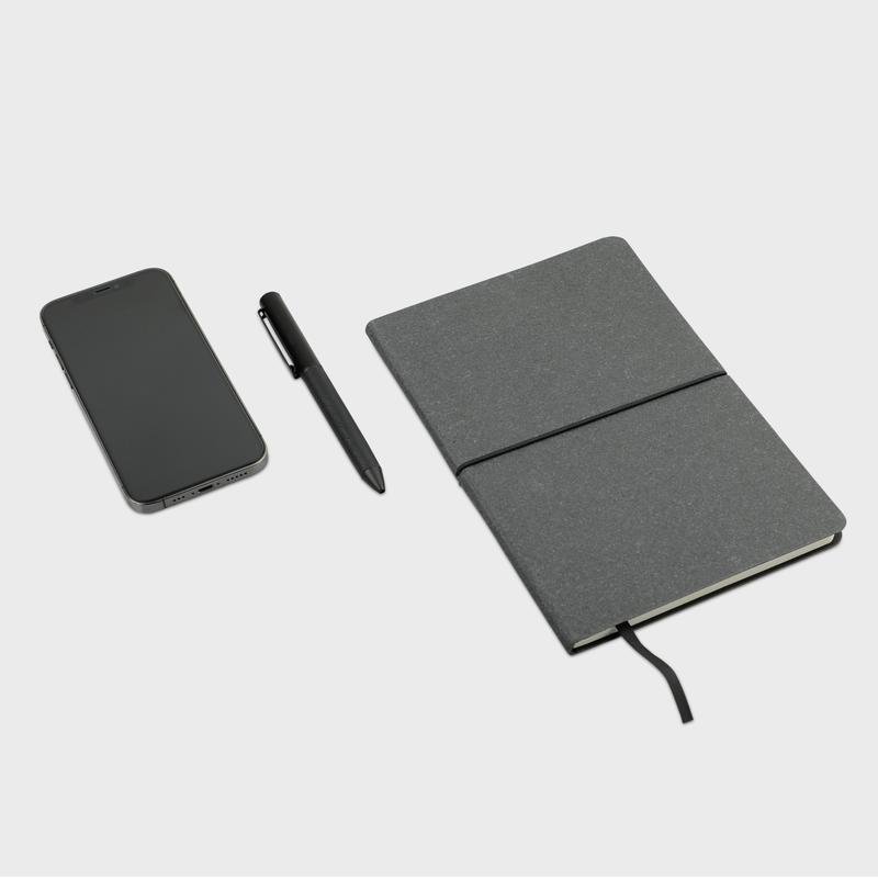 KOTEL - eco-neutral A5 Recycled Leather Soft Cover Notebook - Black - Image 2