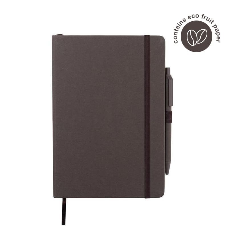 ABULA eco-neutral® A5 Hard Cover Notebook & Pen Set Coffee Paper