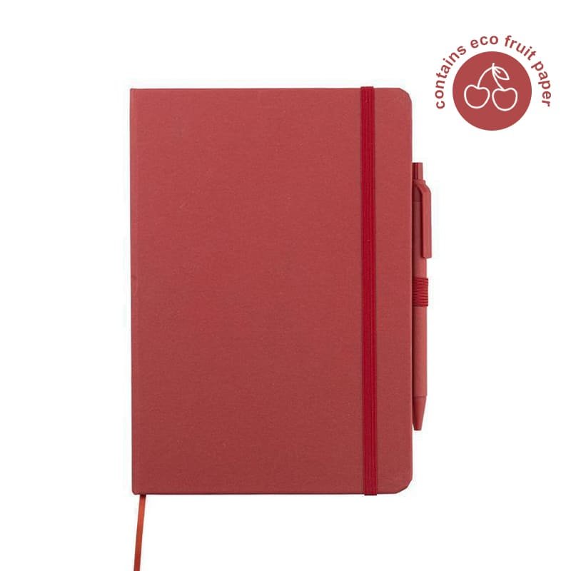 ABULA eco-neutral® A5 Hard Cover Notebook & Pen Set Cherry Paper