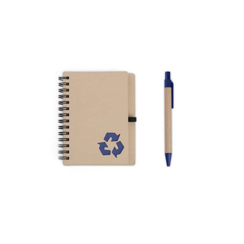 HASSA - eco-neutral A6 Notepad & Pen Set with Sticky Note - Navy Blue - Image 2