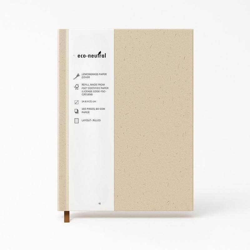 SALA - eco-neutral Lemongrass Cover A5 Notebook - Image 4