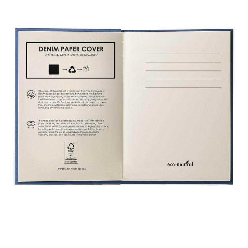 DALI - eco-neutral Denim Paper Cover A5 Notebook - Image 4