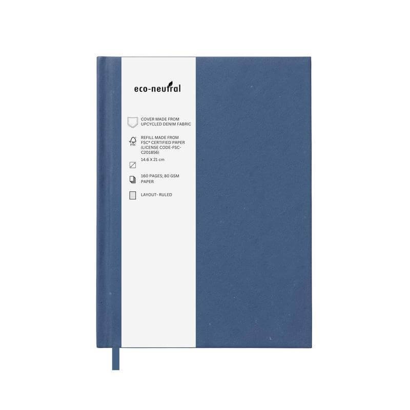 DALI - eco-neutral Denim Paper Cover A5 Notebook - Image 5