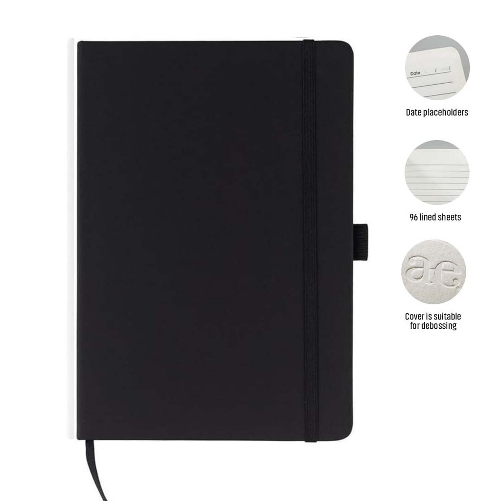 JURSI A5 PU Notebook with Pen Loop Black