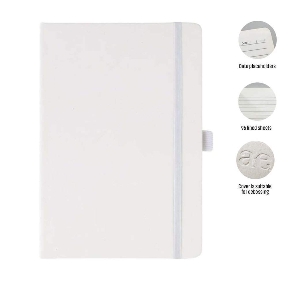 JURSI A5 PU Notebook with Pen Loop White