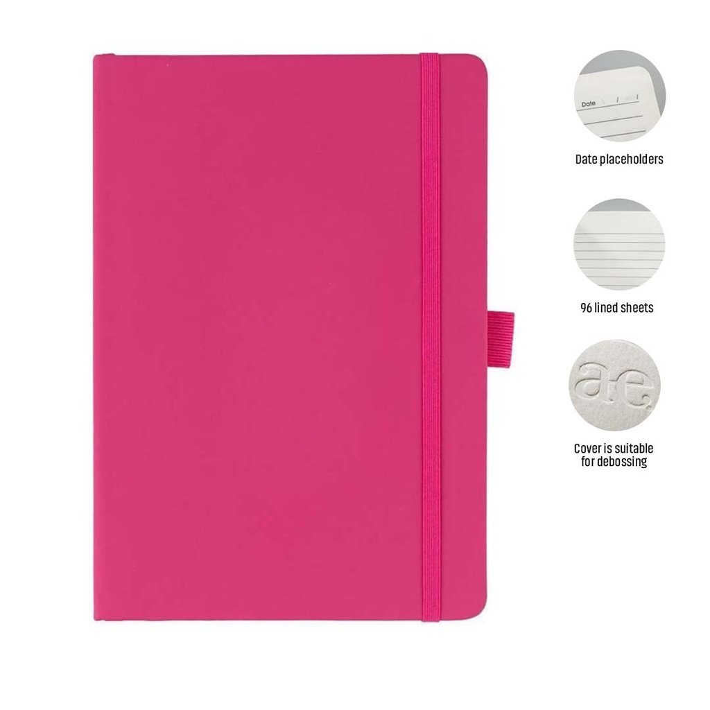 JURSI A5 PU Notebook with Pen Loop Pink