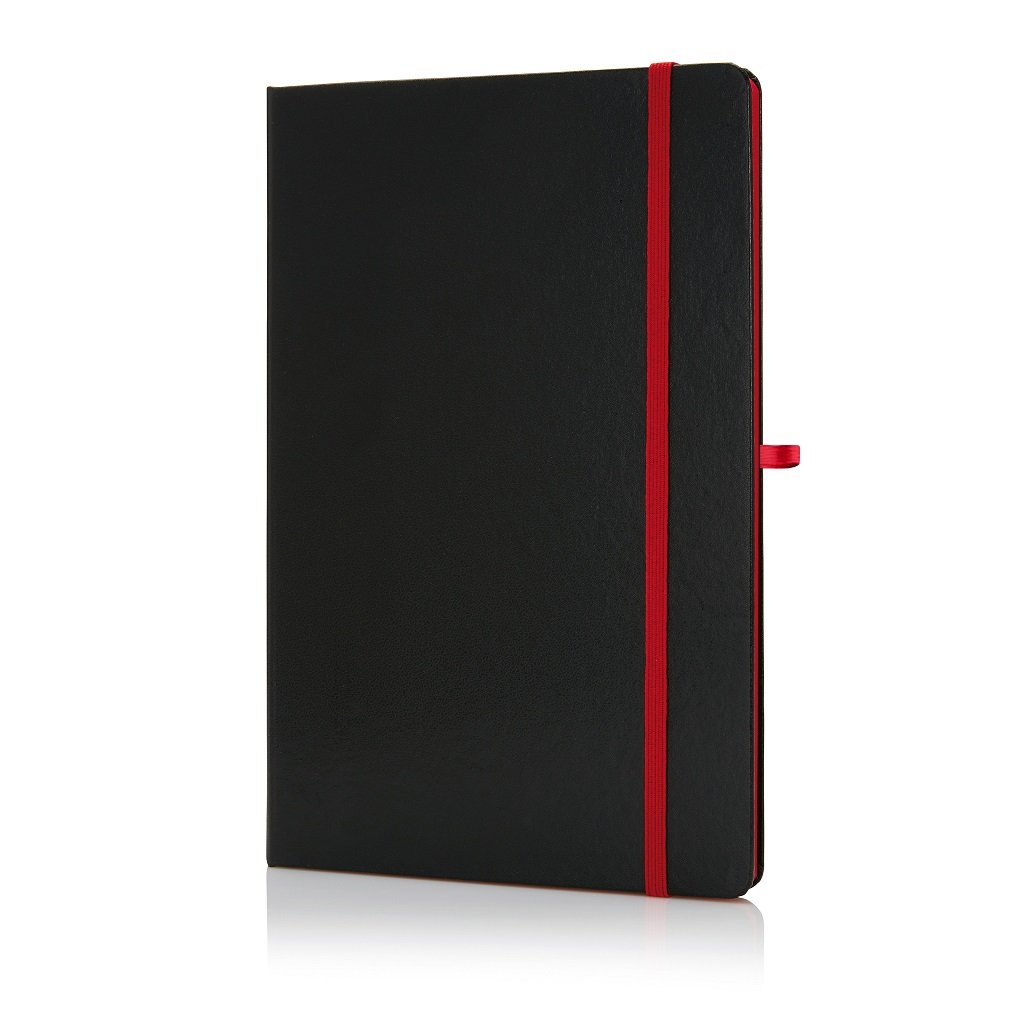 SUKH A5 Hardcover Ruled Notebook Black-Red