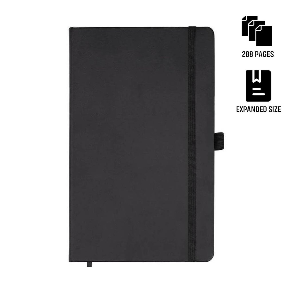 BARON Expanded A5 Hard Cover Notebook Black