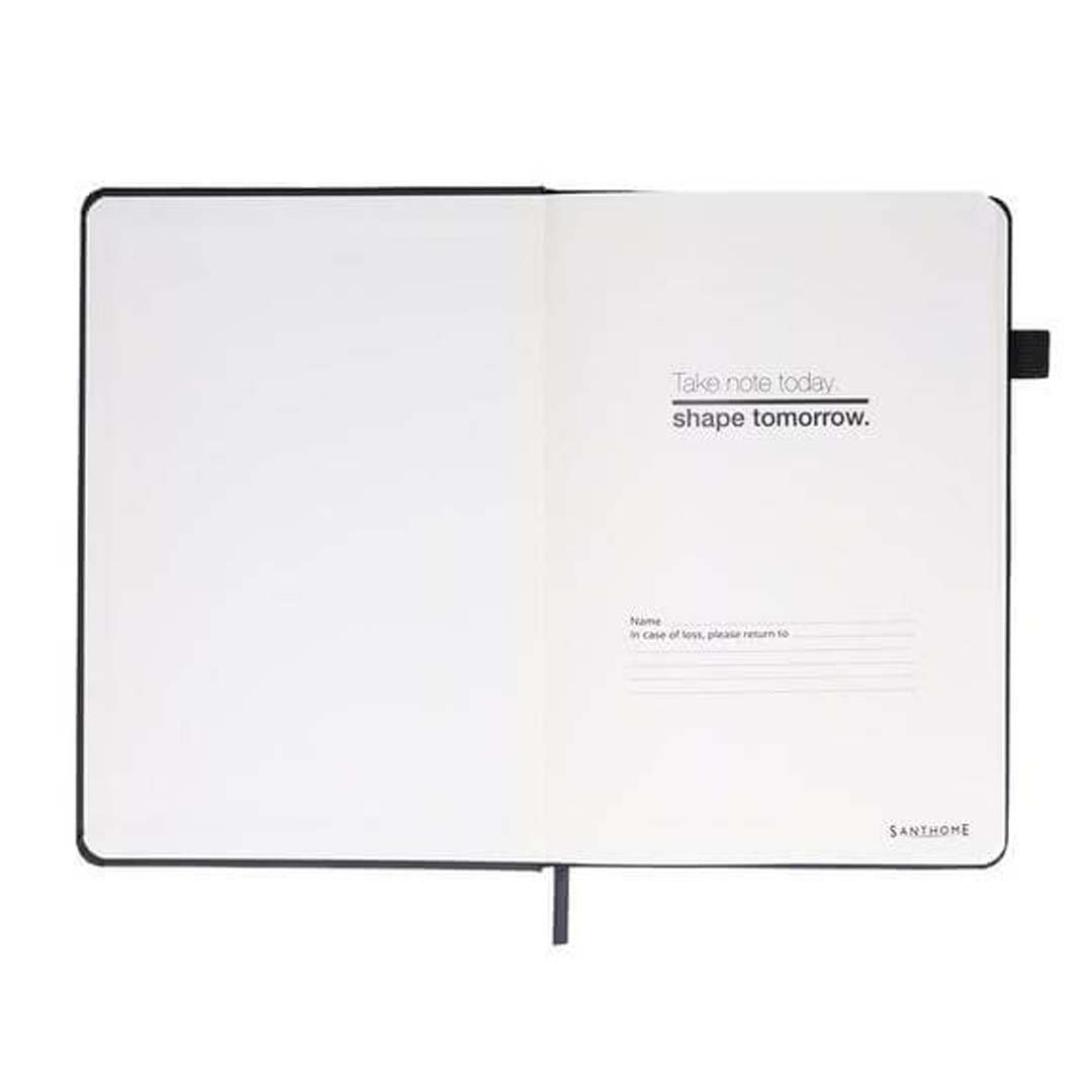 FAROE - Santhome A5 PU Hard Cover Notebook with Pen Loop - Black - Image 2
