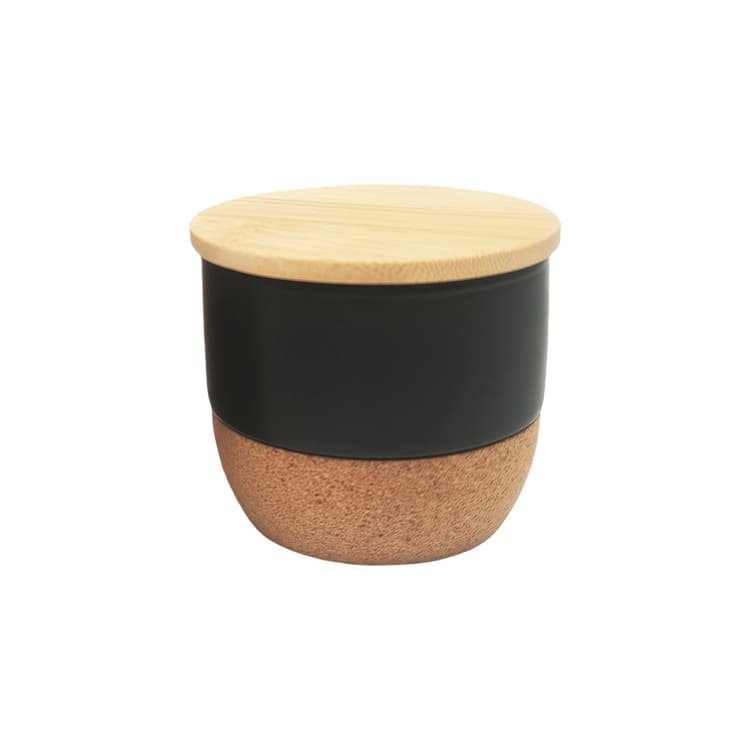 RAAHA Arabic Oudh Scented Candle in Ceramic Holder with Bamboo Lid Black