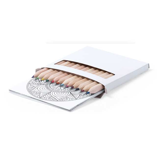 Set Of 12 Pencils And 12 Coloring Sheets With Mandala Designs - Image 2