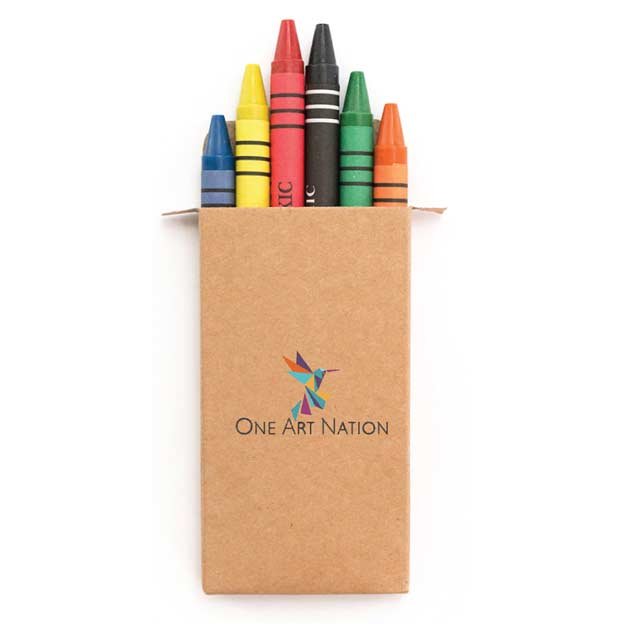 Set Of 6 Crayons In Natural Cardboard Box. - Image 2