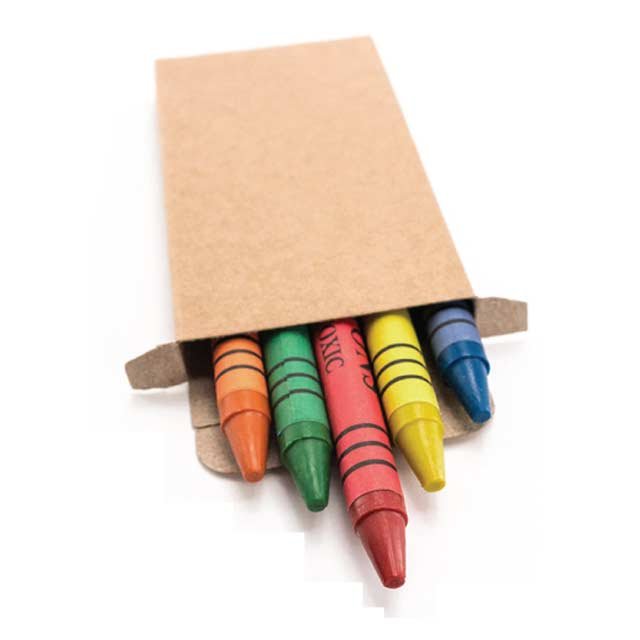 Set Of 6 Crayons In Natural Cardboard Box. - Image 3