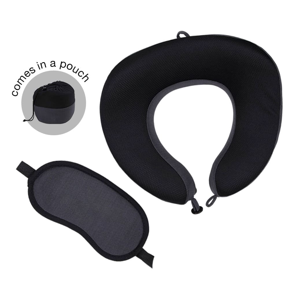 ZABARI Travel Set (Pillow and Eyemask in Pouch)