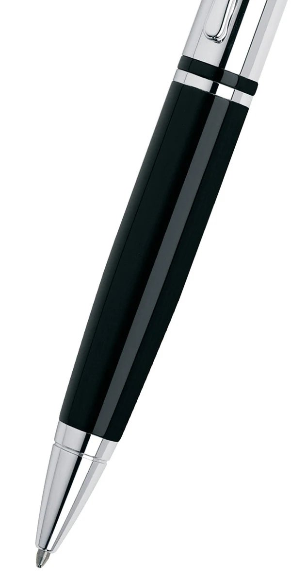 Cross Calais™ Chrome/Black Lacquer with Polished Chrome Appointments Ballpoint Pen - Image 2
