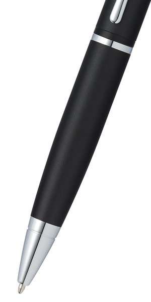 Cross Calais™ Matte Black with Polished Chrome Appointments Ballpoint Pen (Blue Ink) - Image 4