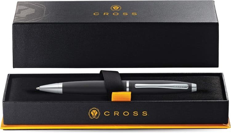 Cross Calais™ Matte Black with Polished Chrome Appointments Ballpoint Pen (Blue Ink) - Image 5